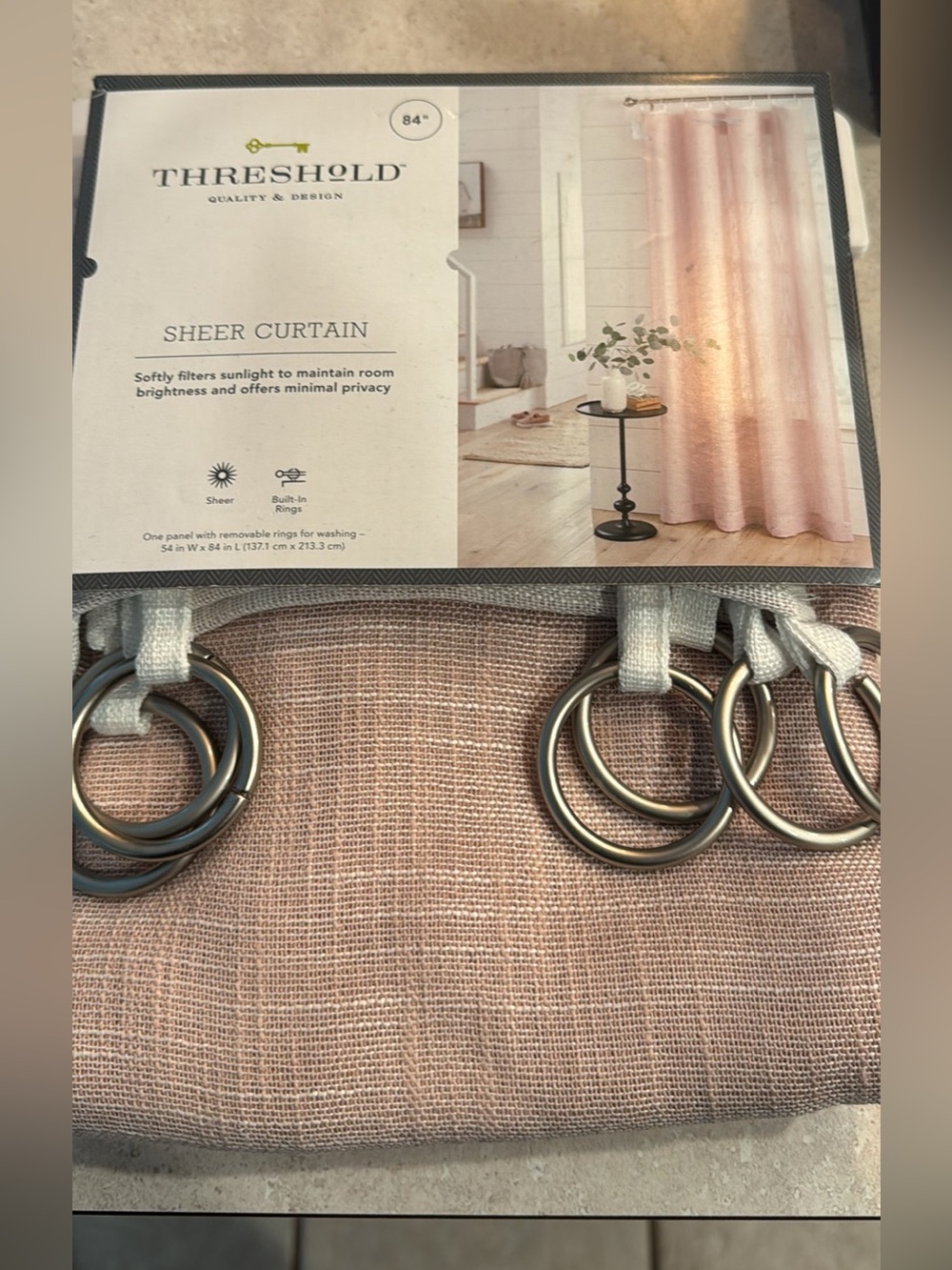Threshold Sheer Curtain Panel - Blush